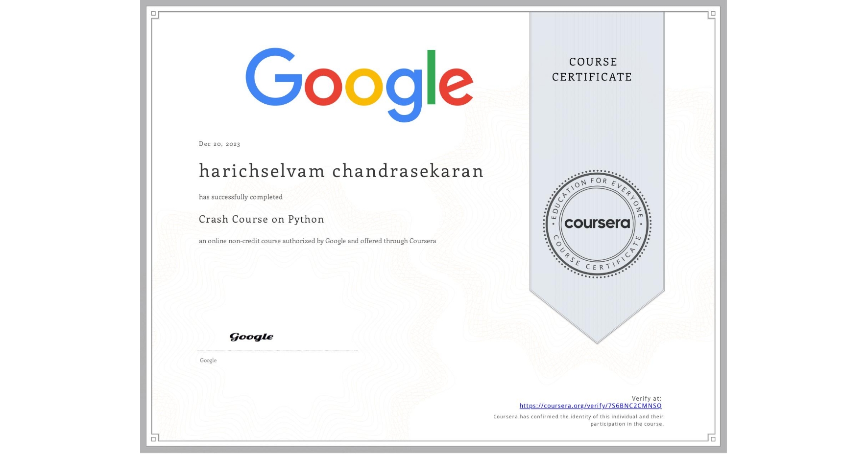 Python Certificate