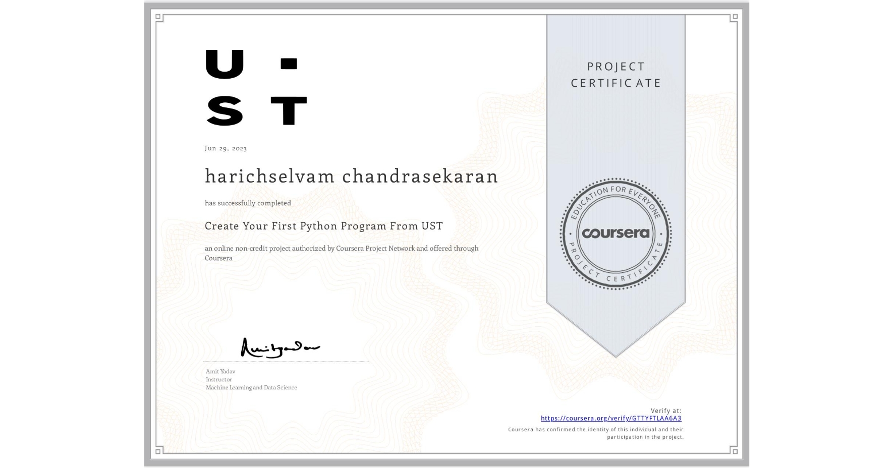 Python Certificate 12