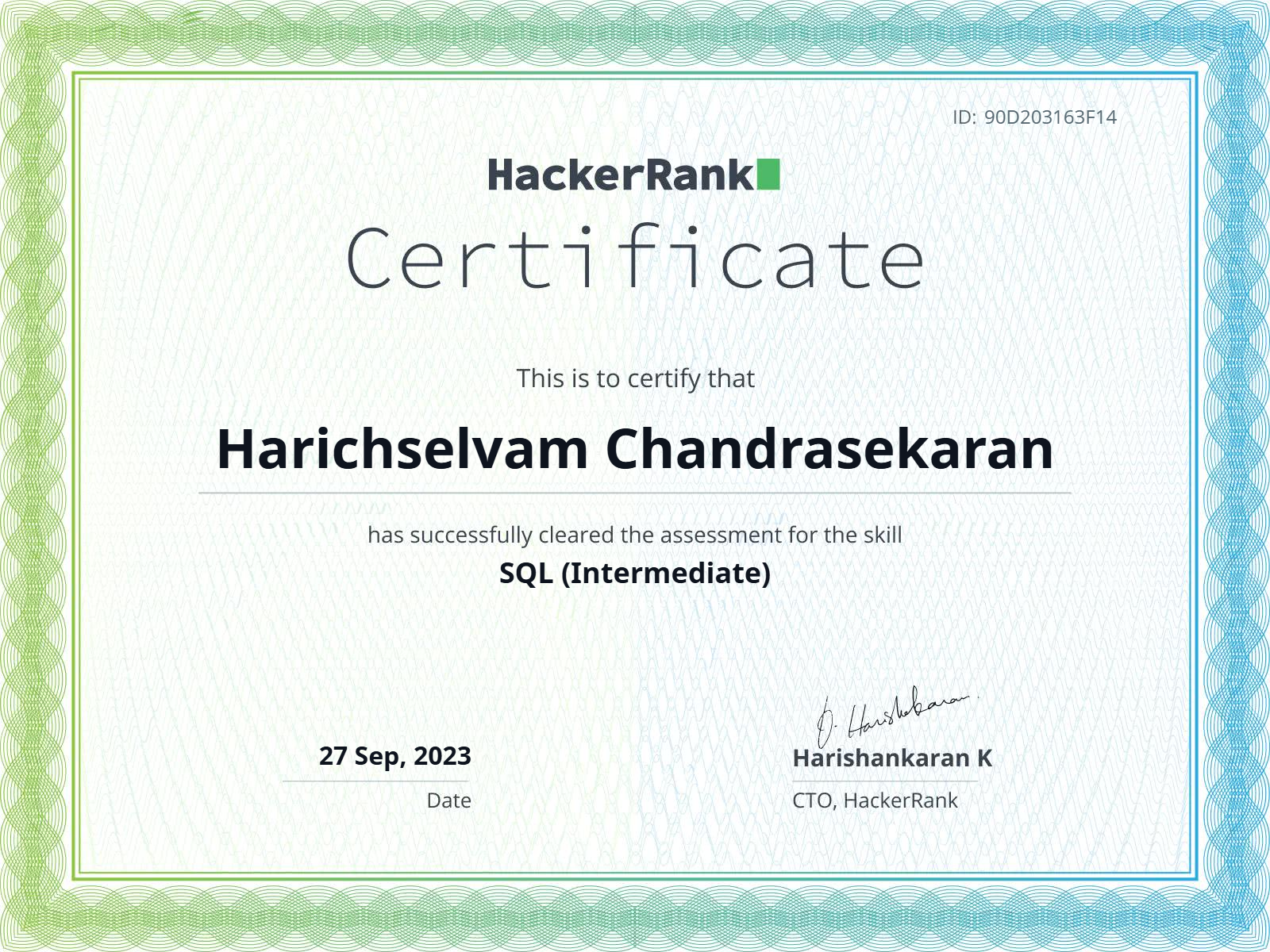 SQL Certificate 3